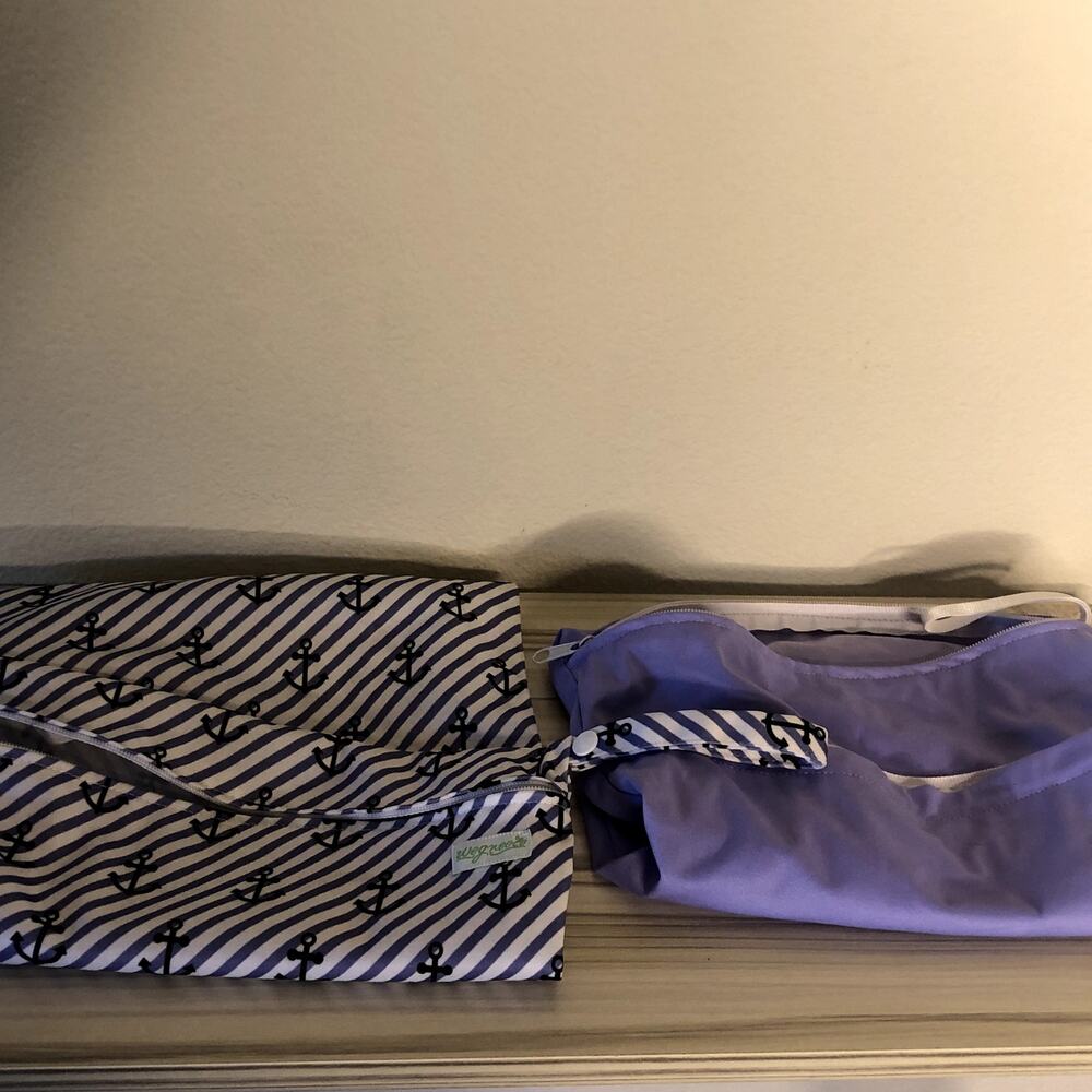 set of 2 wet bags for cloth diapers